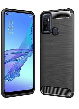 Чехол fiji polished carbon для oppo a53 противоударный бампер черный