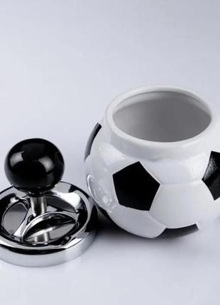 Попільничка з кришкою керамічна "футбольний м'яч" (13*10*10 см)2 фото