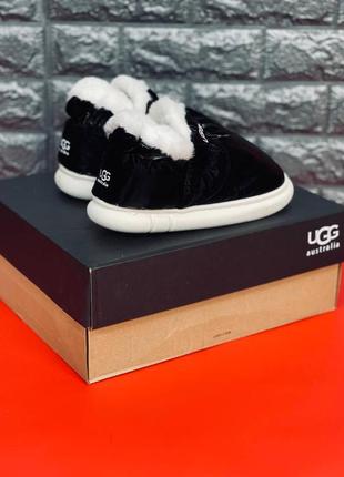 Женские сноубутсы ugg australia чёрные дутиши уличные тапочки на меху4 фото