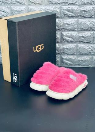 Женские тапочки ugg australia розовые тапочки на меху6 фото