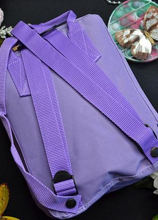 Маленький однотонний рюкзак kånken mini лілового кольору розмір 27*21*10 (7l)2 фото