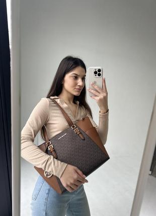 Сумка брендовая michael kors charlotte zip tote оригинал на подарок женщине/девочке3 фото