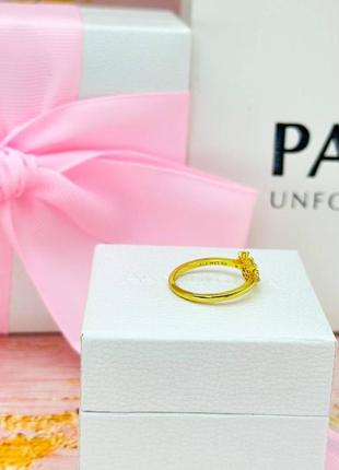 Каблучка перстень кільце колечко кольцо срібло пандора pandora silver s925 ale з біркою сонце у позолоті4 фото