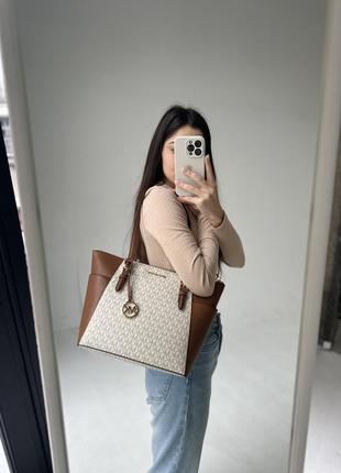 Сумка брендовая michael kors charlotte zip tote оригинал на подарок женщине/девочке4 фото