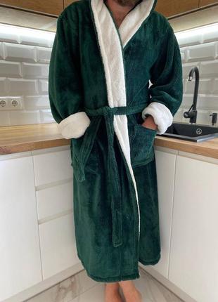 Стильный мужской махровый халат r1 фото