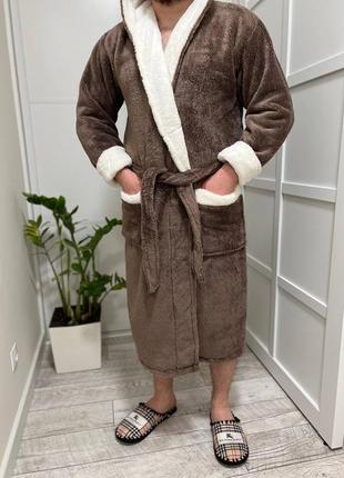 Стильный мужской махровый халат r5 фото