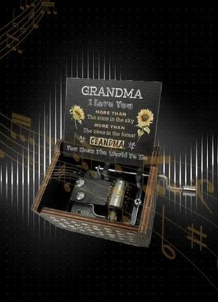 Музична дерев'яна скринька шарманка для бабусі, подарунок сувенір5 фото