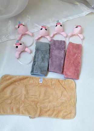 Дитячий набір кільце для рушника м'який плюшевий єдиноріг і маленький рушник для обличчя