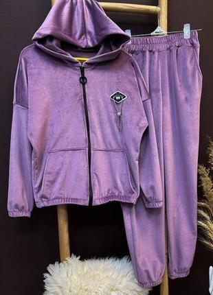 Велюровий костюм для дівчинки.