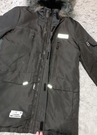 Черная зимняя куртка парка f&amp;f parka coat urban 11-12р. 1525 фото