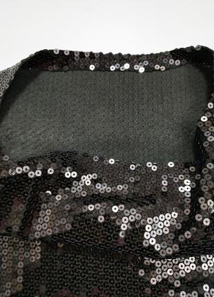 Вечернее чёрное мини платье футляр / нарядное платье с пайетками3 фото