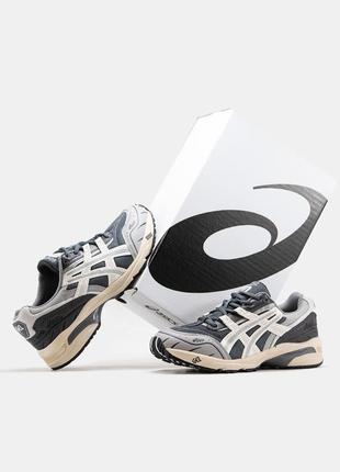 Мужские кроссовки asics gel-1090 grey white ассикс серого с белым цветами