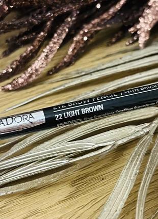 Оригінал олівець для брів з щіточкою isadora eye brow pencil 22 light brown5 фото