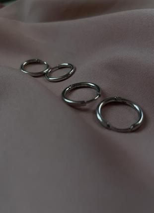 Класичні круглі сережки з медсталі3 фото