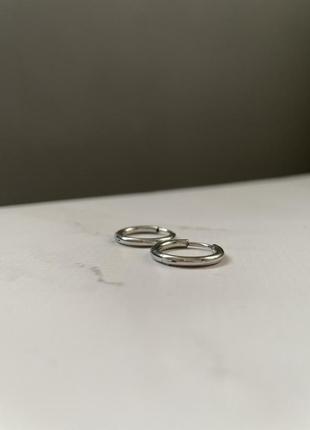 Класичні круглі сережки з медсталі5 фото