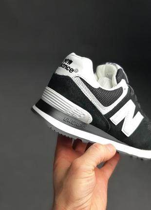 Кроссовки new balance 574 черные (белая n)10 фото