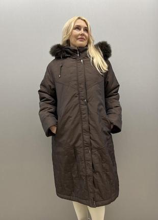 Женское зимнее пальто на подстежке black lepard1 фото
