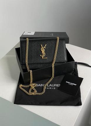 Сумка клатч premium yves saint laurent# small black/gold