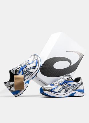 Чоловічі кросівки asics gt-2160 white silver blue білого з синім та сріблястим кольорів