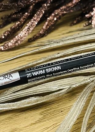 Оригінал олівець для брів з щіточкою isadora eye brow pencil 25 warm brown5 фото