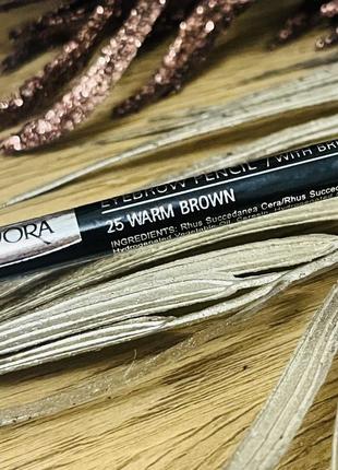 Оригінал олівець для брів з щіточкою isadora eye brow pencil 25 warm brown5 фото