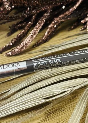 Оригинальный isadora eyebrow pencil wp водостойкий карандаш для бровей с щеточкой 30 soft black5 фото