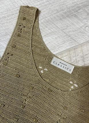 Майка блуза вязка вязаная, плетеная, с бисером3 фото