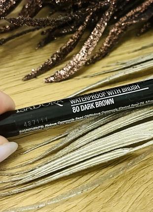 Оригинальный isadora sculpting brow pen waterproof with brush - карандаш для бровей 80 dark brown5 фото