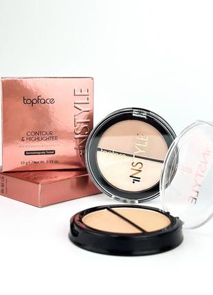 Хайлайтер-бронзатор contour & highlighter instyle topface