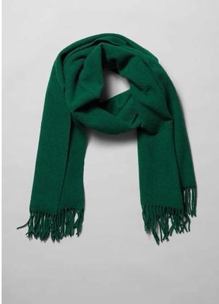 Шерстяний шарф 🧣 iзумрудного кольору