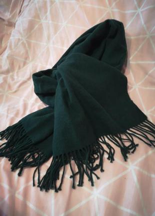 Шерстяной шарф 🧣 iзумрудного цвета6 фото