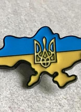 Значок - пін, емаль карта україни