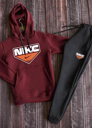 ❄️ зима ❄️ утепленный, качественный, спортивный костюм на флисе nike
