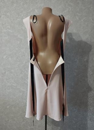 Платье бежевого цвета с обнаженной спинкой swing, m6 фото