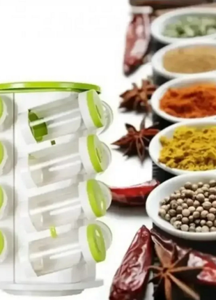 Органайзер пластик для специй кухонный вращающийся spice rack 16 в 1 стойка для специй карусель