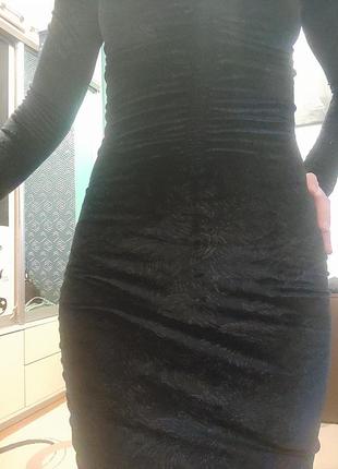 Стильное платье блистущее велюровое2 фото
