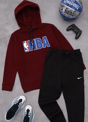 ❄️ зима ❄️ утепленный, качественный, спортивный костюм на флисе nike nba
