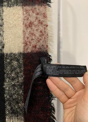 Теплый большой шарф плед в клетку zara accestores7 фото