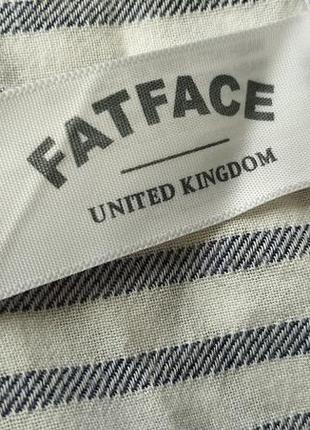 Рубашка в полоску бренда fat face, коттоновая полосатая блуза, размер 12 (м)3 фото