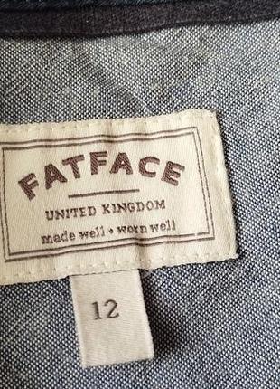 Рубашка в полоску бренда fat face, коттоновая полосатая блуза, размер 12 (м)7 фото