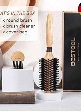 Bestool round brush boar bristles with nylon pins професійна щітка для укладання волосся3 фото