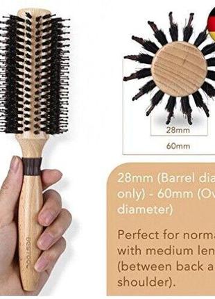 Bestool round brush boar bristles with nylon pins професійна щітка для укладання волосся6 фото