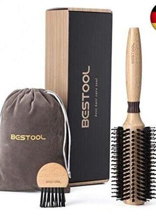 Bestool round brush boar bristles with nylon pins професійна щітка для укладання волосся1 фото