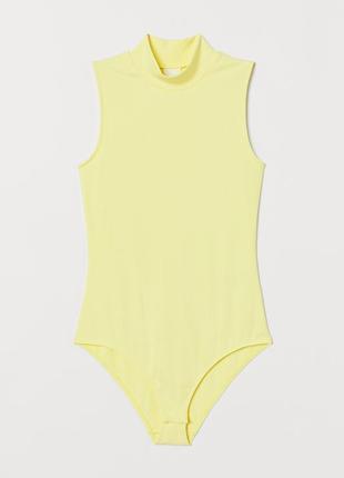 М h&amp;m новый фирменный женский боди бодик - водолазка в рубчик