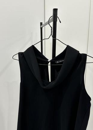 Блуза zara чорна блузка zara блузка з хомутом zara1 фото