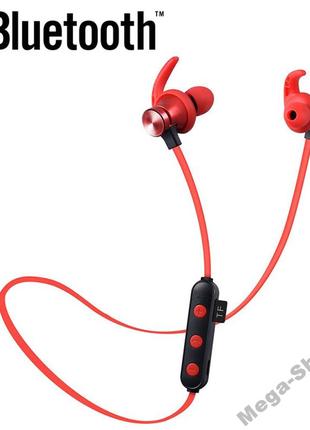 Вакуумні навушники та гарнітура бездротові bluetooth блютуз gu-98 / mp3 плеєр / червоні
