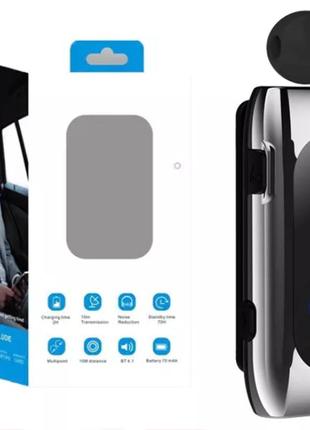 Бездротова bluetooth блютуз блютус гарнітура для телефона смартфона led siory d56 срібляста