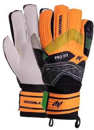 Рукавиці воротарські soccermax gk-024 10 жовтогарячо-чорний (57508116)