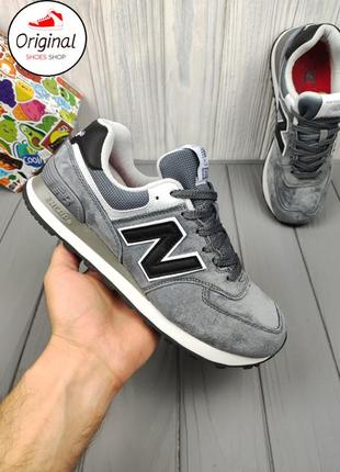 Женские кроссовки new balance 574 gray white black