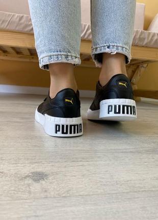 Женские черно-белые кожаные кроссовки в стиле puma cali  🆕 кеды пума кали9 фото